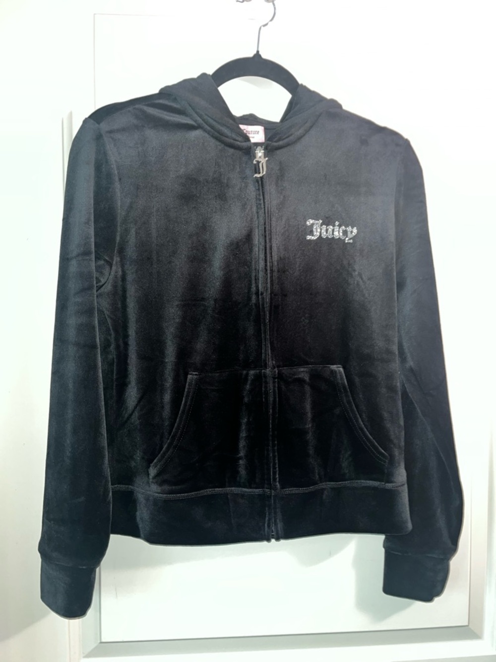 Juicy Couture Black Velour Zip-Up Hoodie - Picture 2 of 5